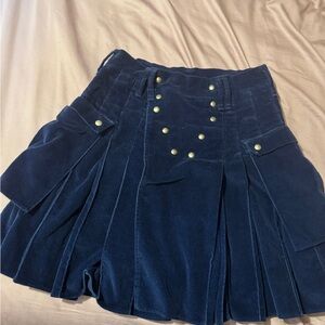 Navy Blue Corduroy utilikilt cargo kilt with pockets